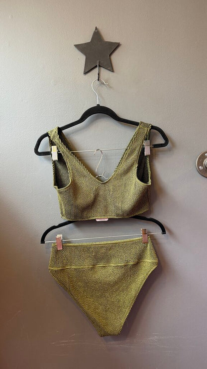 Set Knit Front Tie Bikini