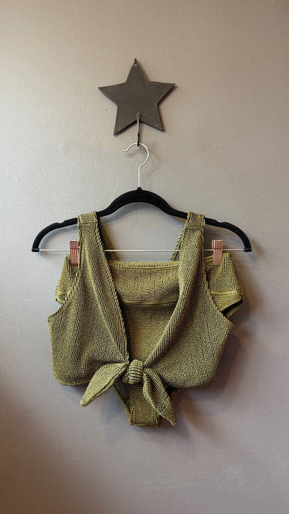 Set Knit Front Tie Bikini