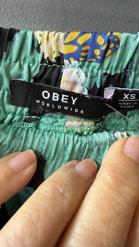 Satin Butterfly Print Pull On Shorts