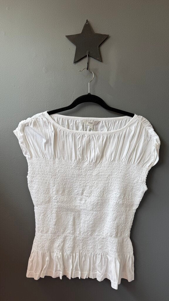 Smocked White Top