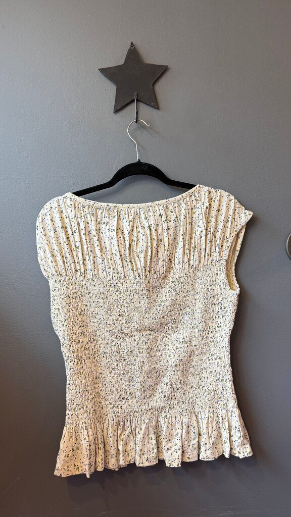 Smocked Floral Top