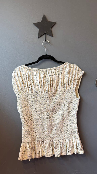 Smocked Floral Top