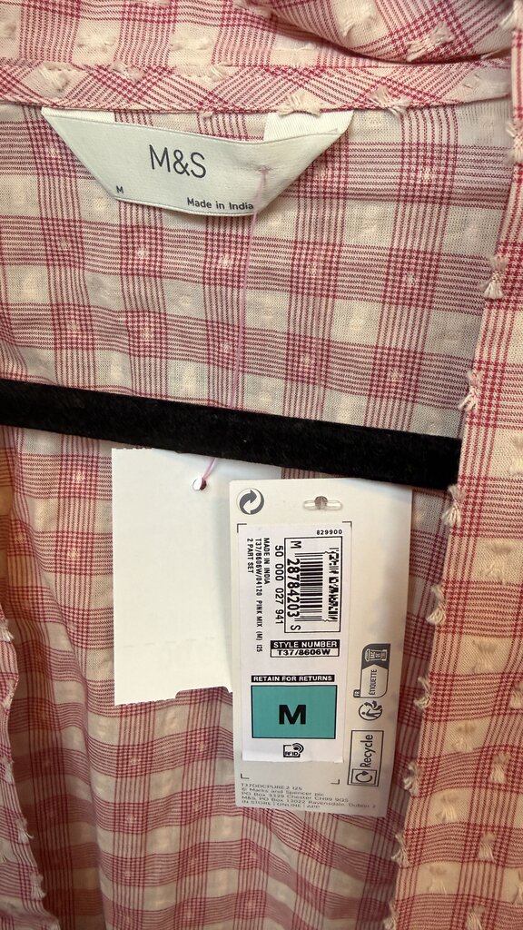 Swiss Dot Check Wrap Robe