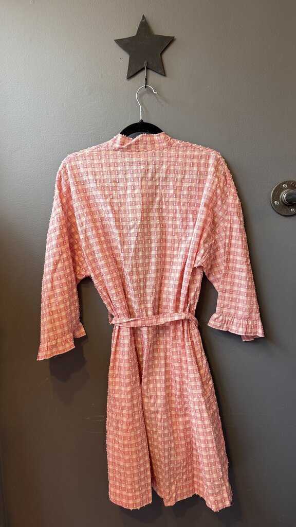 Swiss Dot Check Wrap Robe