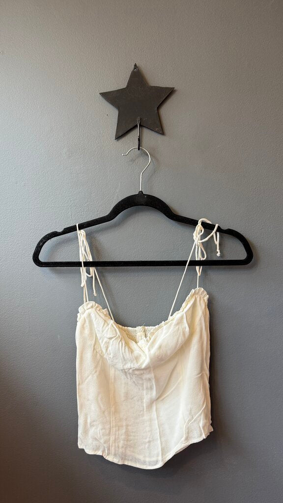 Viscose Ruffle Hem Crop Cami