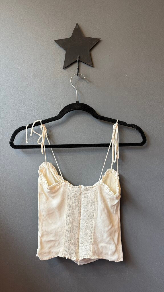 Viscose Ruffle Hem Crop Cami