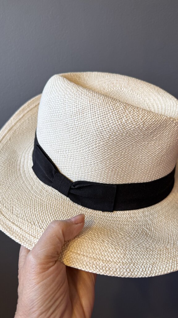 Straw Grosgrain Ribbon Panama Hat