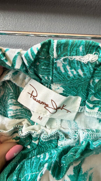 Linen Blend Tropical Pull On Shorts