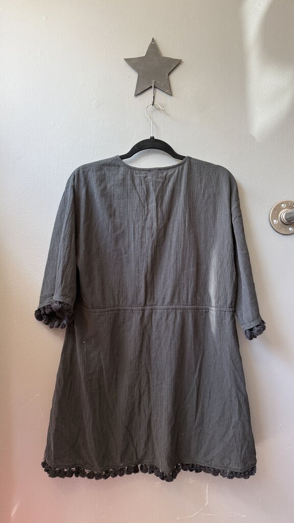 Fringe Trim Tie Front Coverup