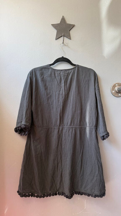 Fringe Trim Tie Front Coverup