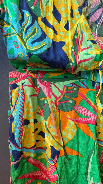 Tropical Shorts + Wrap Top Set
