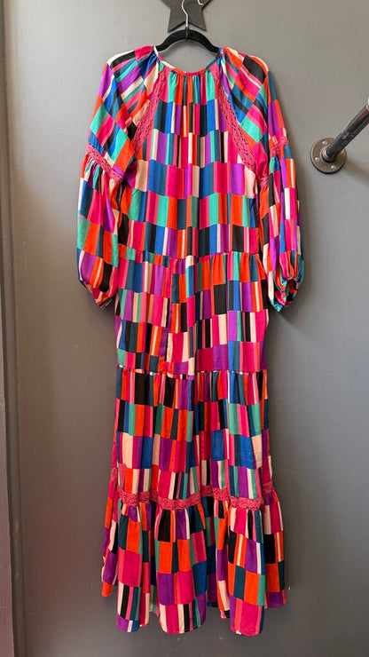 Multi Stripe Tiered Maxi Dress