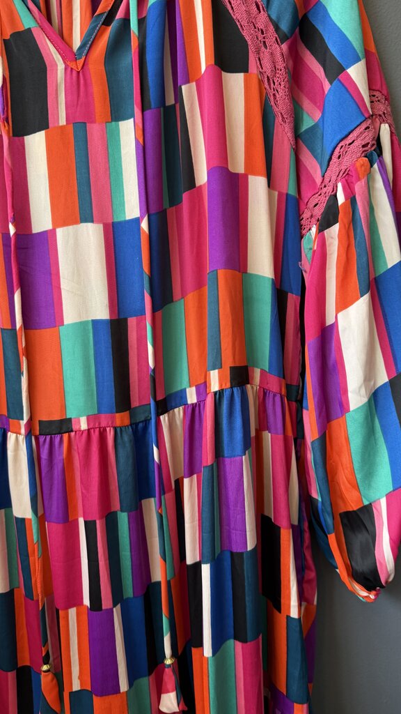 Multi Stripe Tiered Maxi Dress
