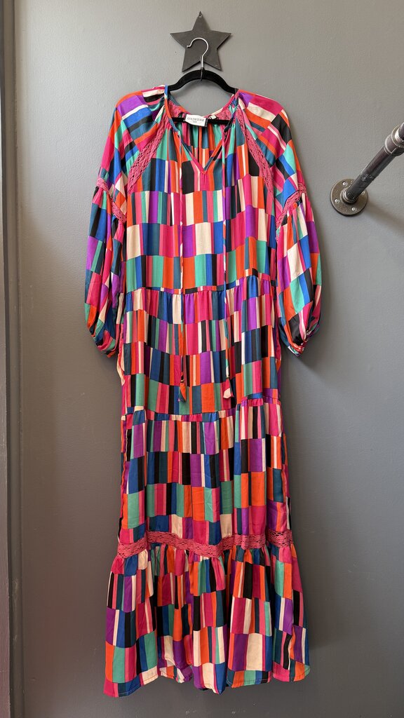 Multi Stripe Tiered Maxi Dress