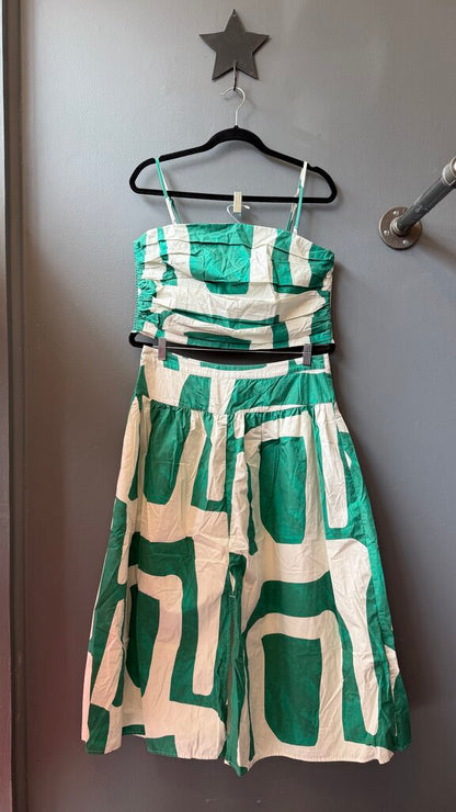 Stripe Crop Top + Midi Skirt Set