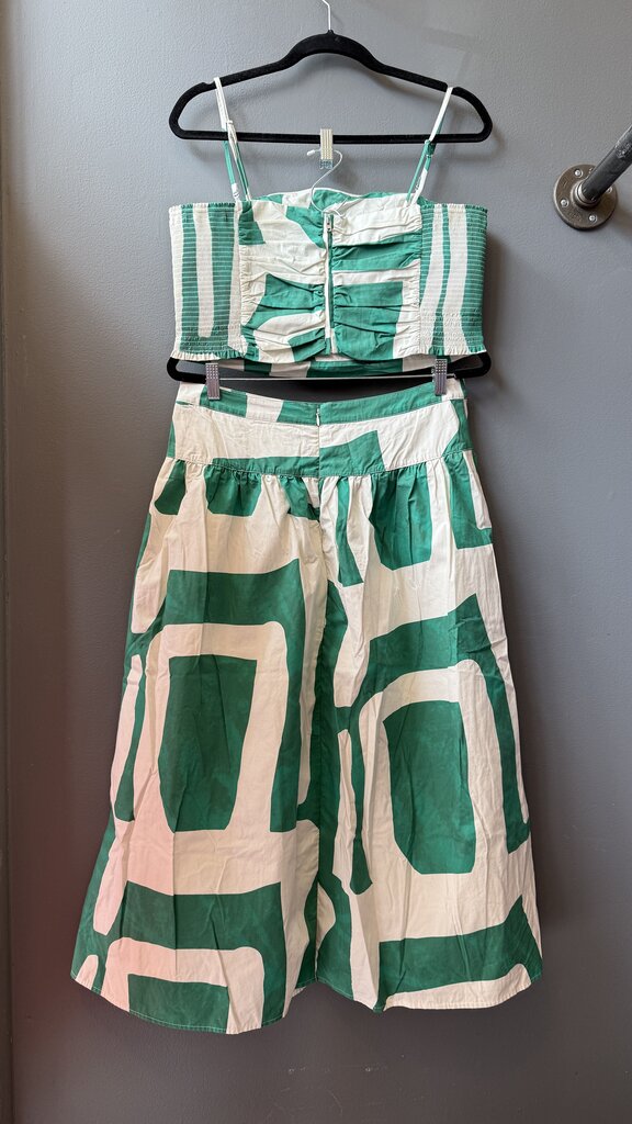 Stripe Crop Top + Midi Skirt Set