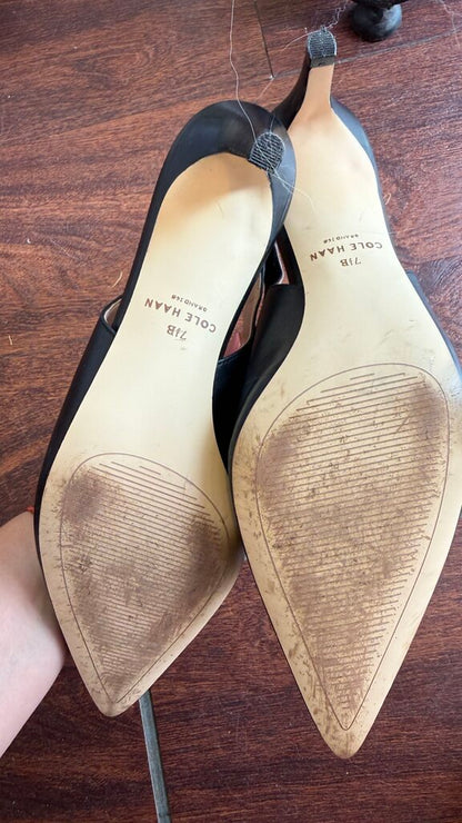 Pointed Slingback Kitten Heels