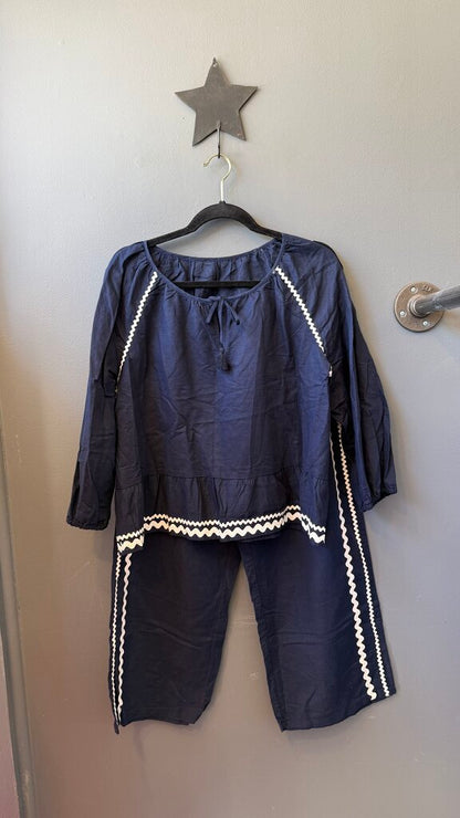 Linen Cotton Ric Rack Blouse