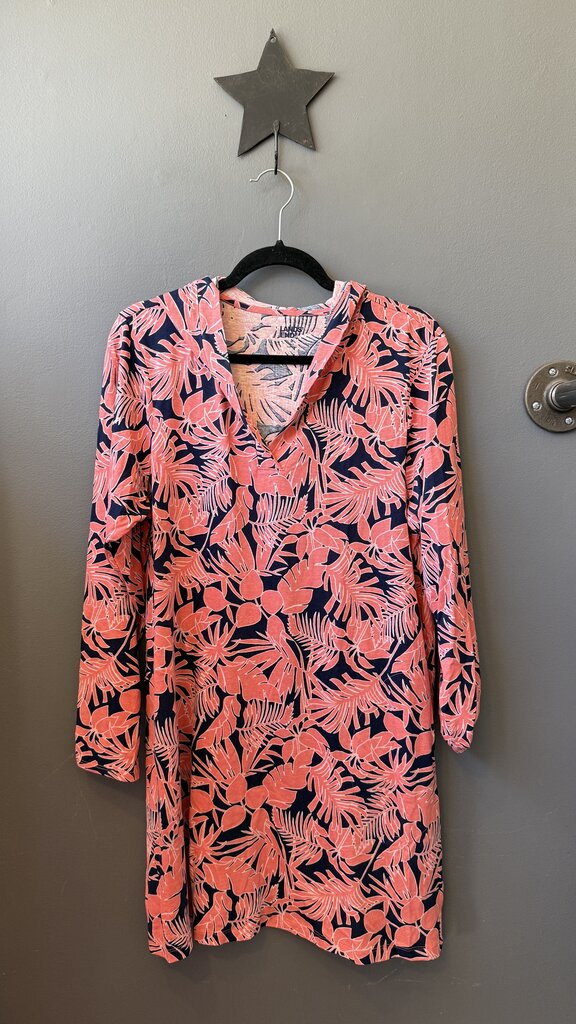 Tropical Print Hooded Coverup Dress