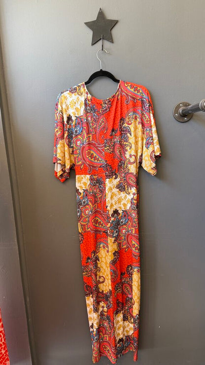 Paisley Knot Front Maxi Dress