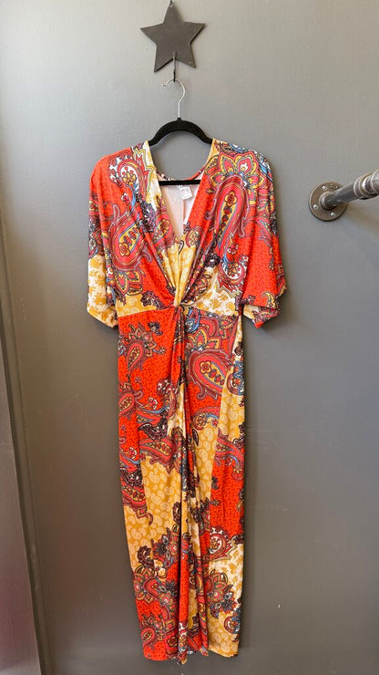Paisley Knot Front Maxi Dress
