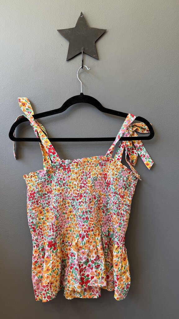 Smocked Floral Tank Top