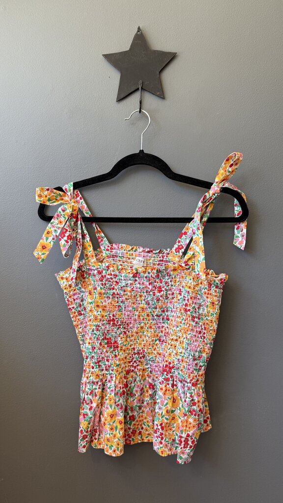 Smocked Floral Tank Top