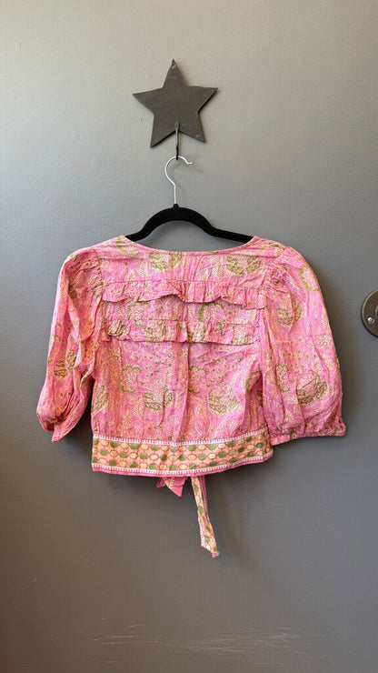 Crop Block Print Blouse