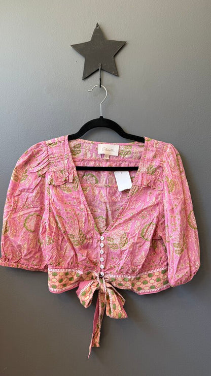 Crop Block Print Blouse