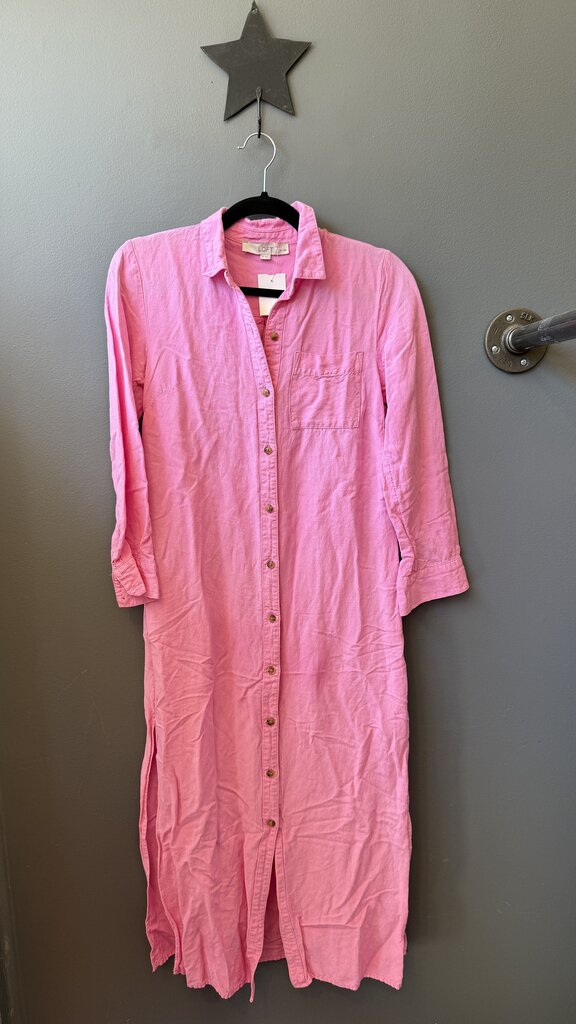 Petite Linen Blend Maxi Shirtdress