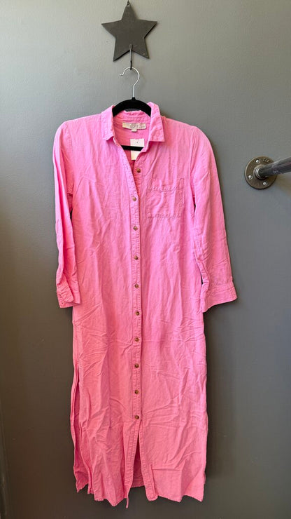 Petite Linen Blend Maxi Shirtdress