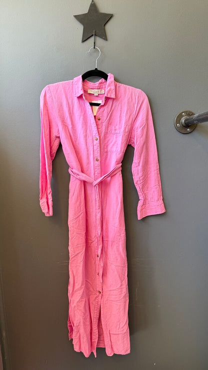 Petite Linen Blend Maxi Shirtdress