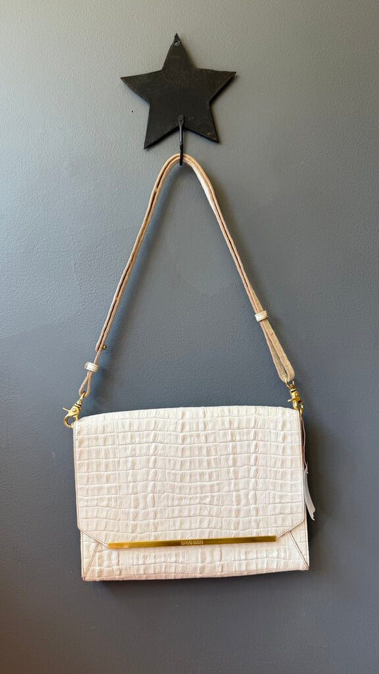 Croc Embossed Flap Crossbody Bag