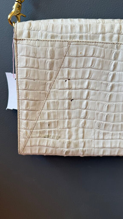Croc Embossed Flap Crossbody Bag