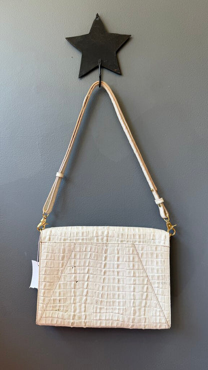Croc Embossed Flap Crossbody Bag