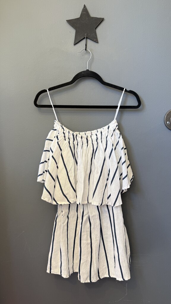 Linen Stripe Strapless Dress