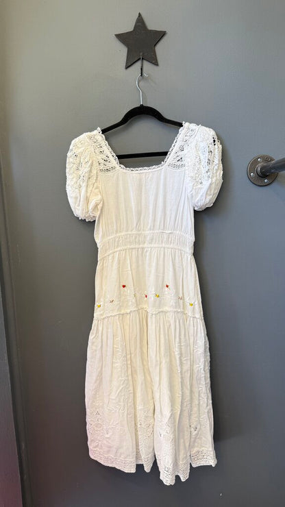 Cotton Embroidered Midi Dress