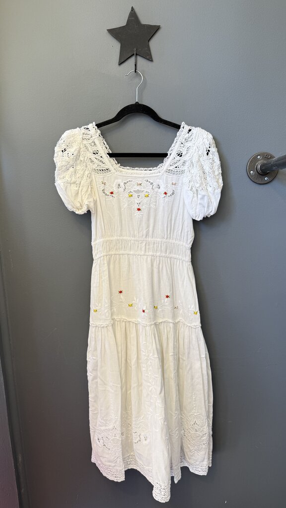 Cotton Embroidered Midi Dress