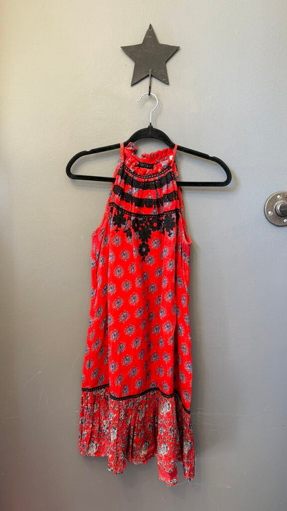 Silk Embroidered Mini Dress