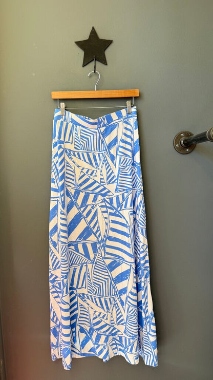 Sail Print Aline Jersey Maxi Skirt