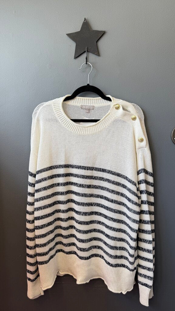 Cotton Linen Stripe Sweater