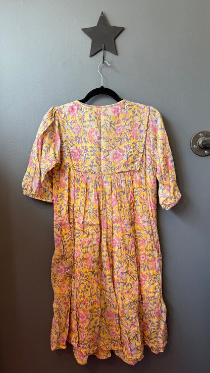 Block Print Gauze Midi Dress