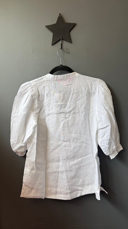 Linen Notch Neck Blouse