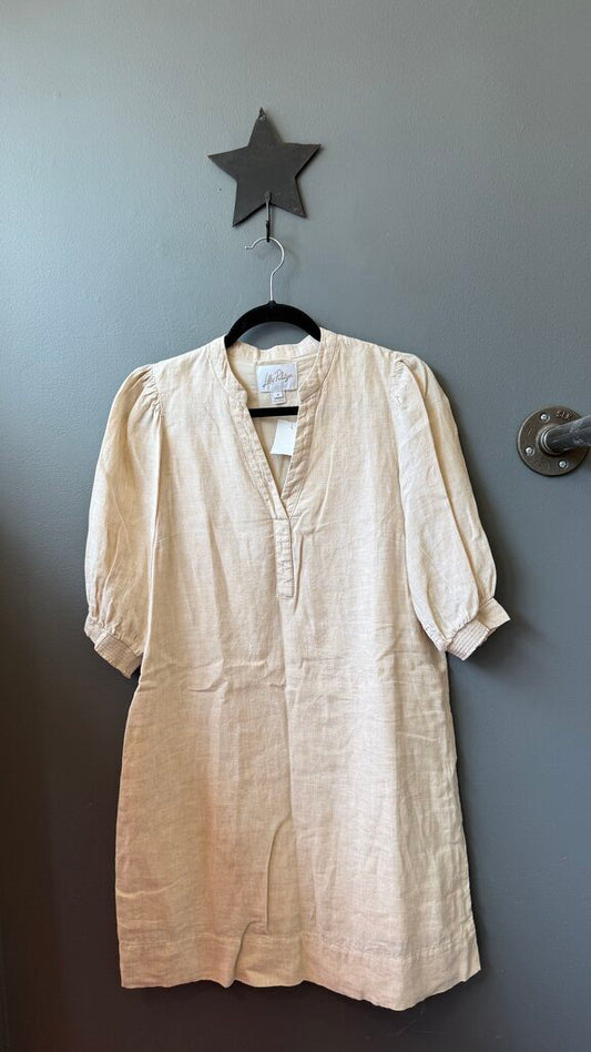 Linen Notch Neck Shift Dress