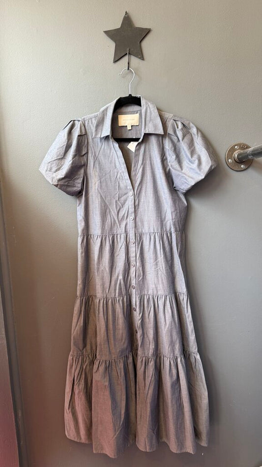 Tiered Midi Shirtdress