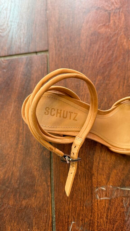 Suede Rolled Block Heel Sandals