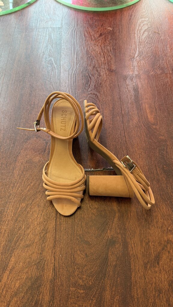 Suede Rolled Block Heel Sandals
