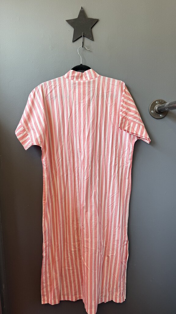Cotton Stripe Midi Caftan Dress