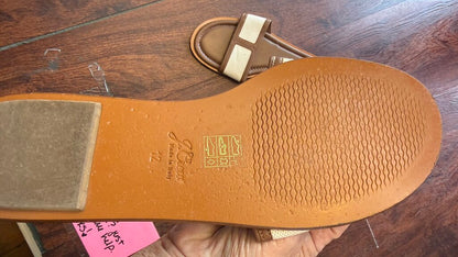 Leather Canvas Slide Sandals