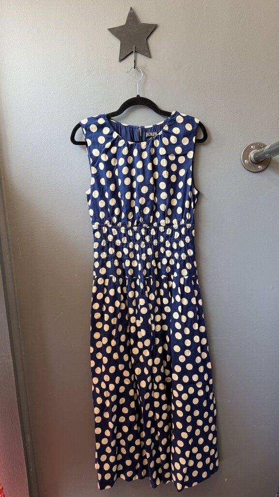 Linen Polka Dot Midi Dress